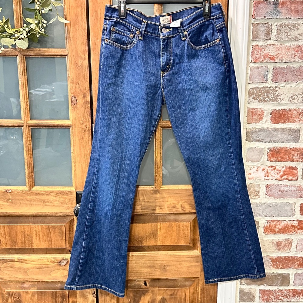 Levis 515 Bootcut Jeans Womens 8S Dark Wash Blue‎ Stretch Denim Classic